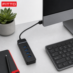 120 Pieces USB 3.0 Hub with 4 USB Ports and 1.2 m Cable