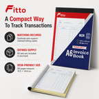 240 Pieces A6 NCR Invoice Books, 10.5 × 14.8 cm, 50 Duplicate Sets, 1 Piece