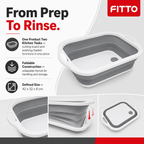 96 Pieces White and Grey 3-in-1 Collapsible Cutting Boards and Washing Basket, 1 Piece, 42 x 32 cm