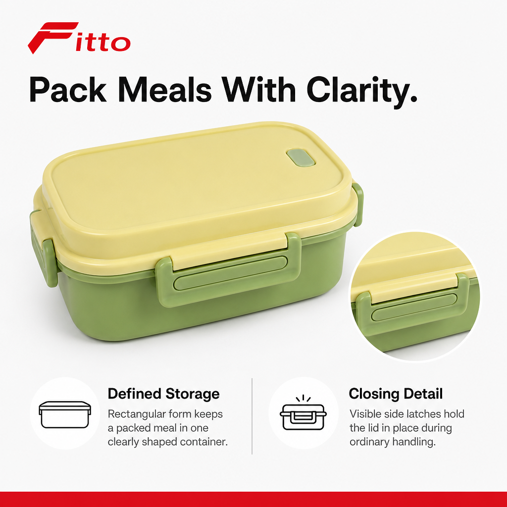 96 Pieces Plastic Lunch Box with Side Latches, Yellow and Green Rectangular 22 x 16 x 9 cm, 1 Piece