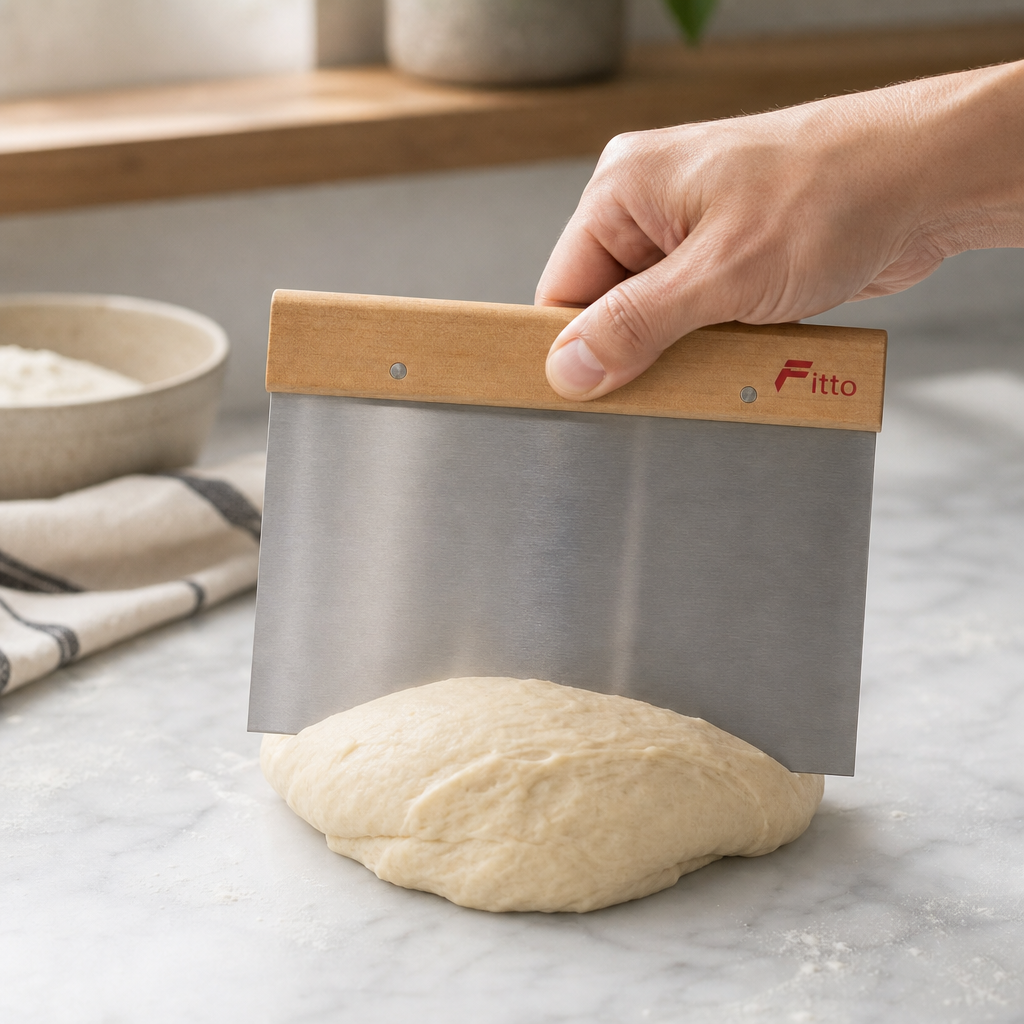 240 Pieces Dough Scrapers, Stainless Steel Blade with Wooden Handle, 8 Inch, Silver and Natural Wood, 1 Piece