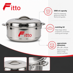 48 Pieces Stainless Steel Casserole Pot with Lid, 3500 ml, Round Covered Cooking Pot for Kitchen Serving