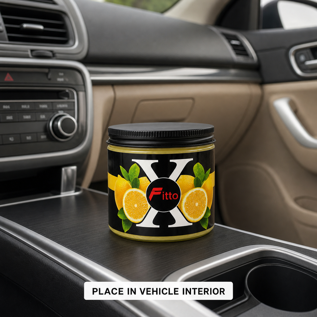 120 Pieces Car Air Fresheners Jelly, Lemon Scent, 9 cm Round Jar for Vehicle Interior