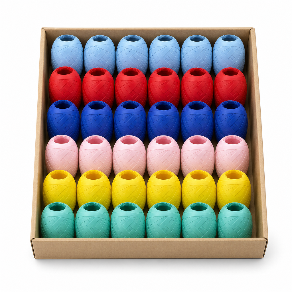 96 Pieces Assorted Colour Solid Ribbon Rolls, 5 mm x 10 m, 24 Rolls for Crafts, Decoration and Wrapping