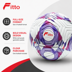 72 Pieces Football Size 5, White and Purple Geometric Design, Single Ball for Training and Recreation
