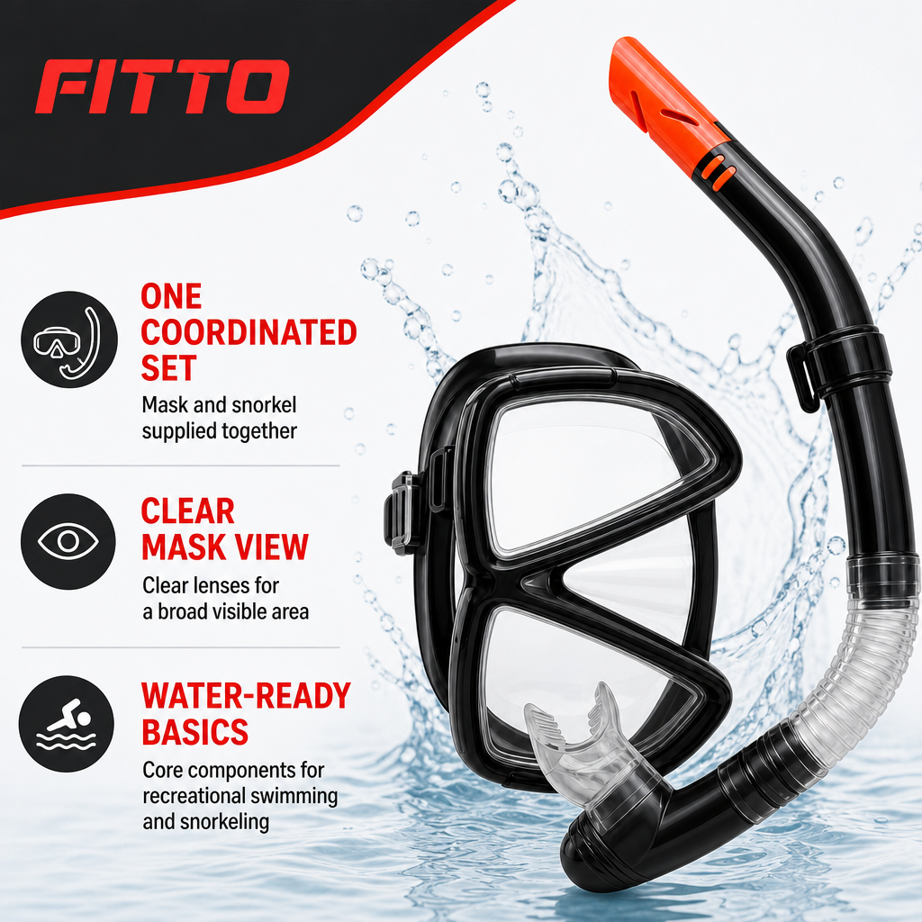 72 Pieces Swimming Mask and Snorkel Set, Black, 1-Piece Water Sports Accessory