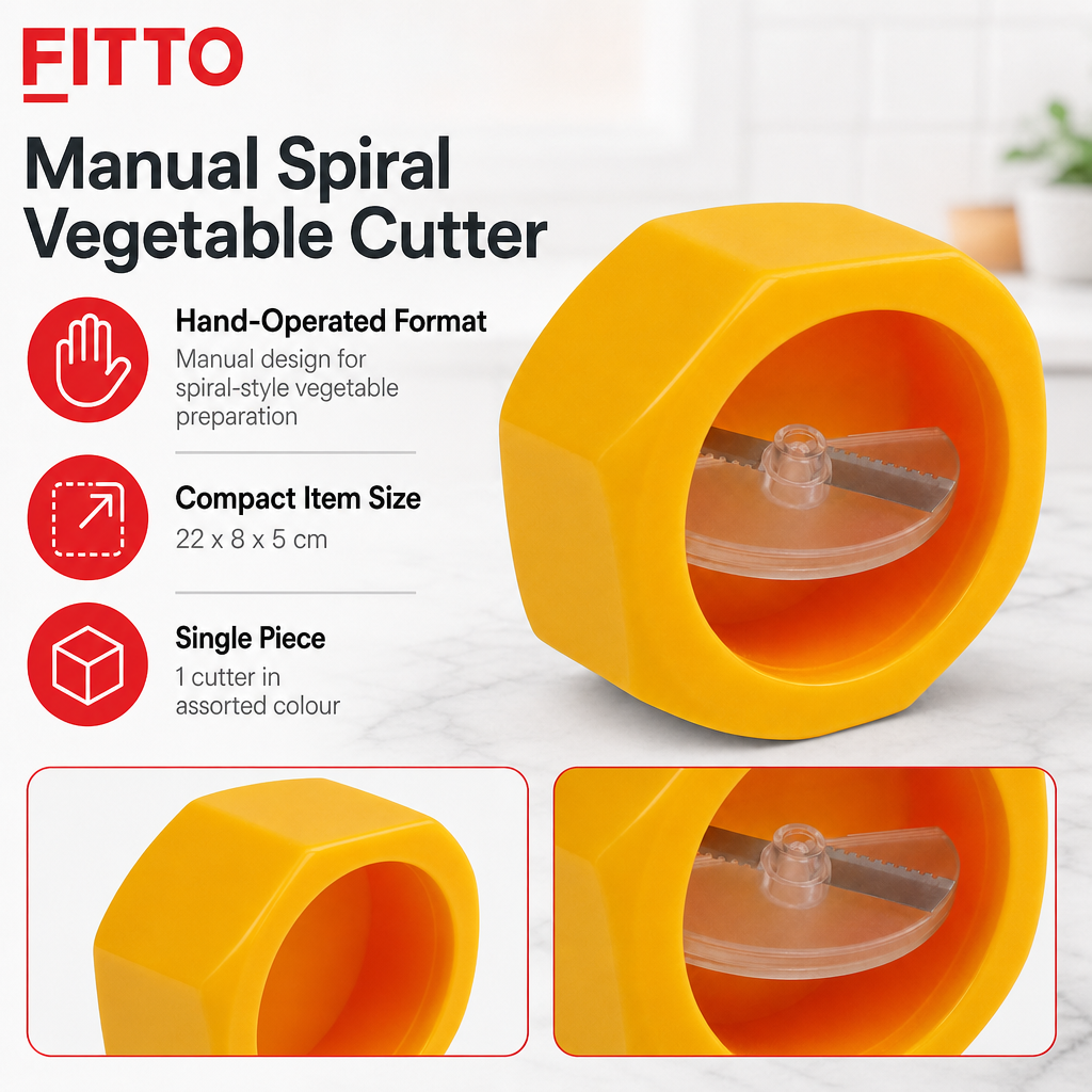120 Pieces Manual Spiral Vegetable Cutter and Cucumber Slicer, Assorted Colour, 1 Piece, 22 x 8 x 5 cm