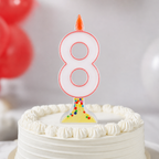 120 Pieces Mixed Colour LED Number 8 Cake Candle for Birthday Celebrations, Single Unit