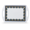 60 Pieces Melamine Rectangular Serving Trays with Handles, 24 Inch, White Decorative Border, 61.5 x 42 cm