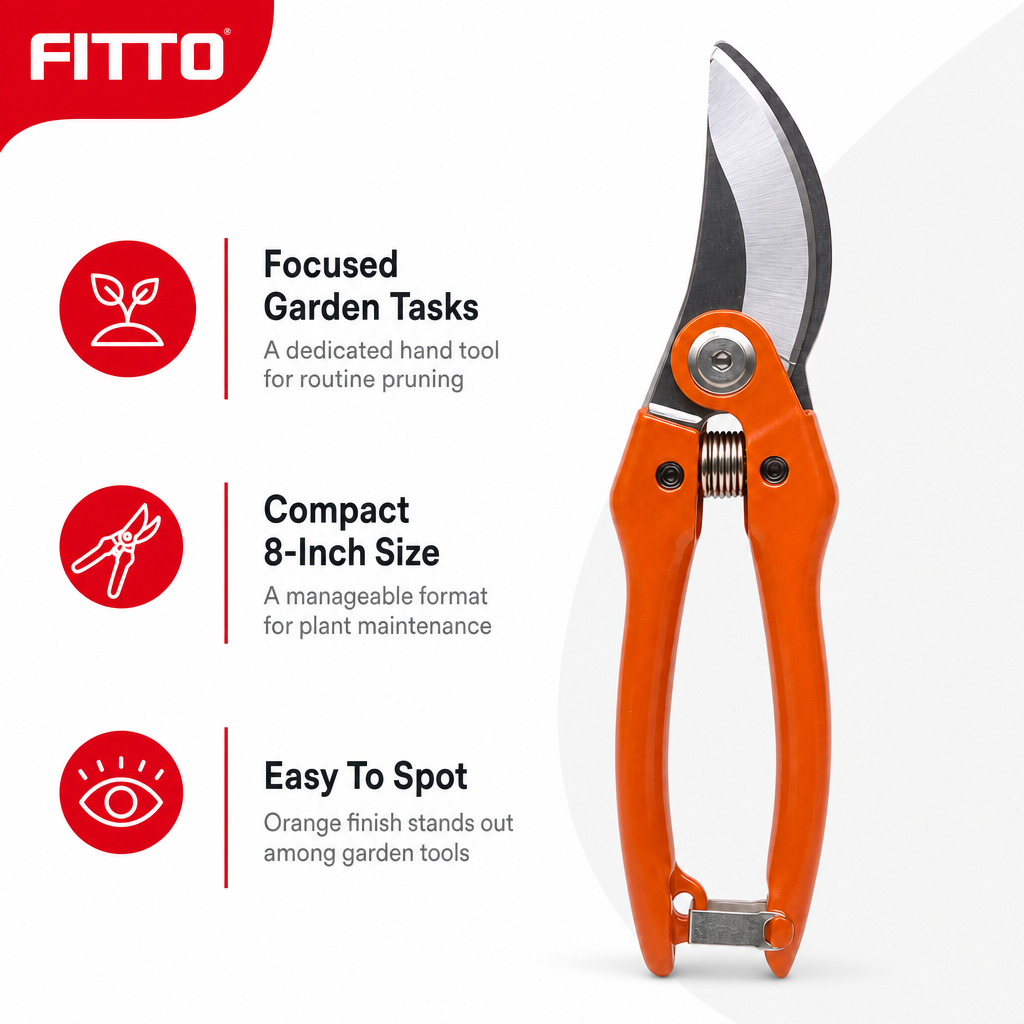 96 Pieces Bypass Pruning Shears, 8 Inch Orange Garden Hand Tools, 1 Piece