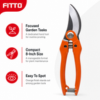 96 Pieces Bypass Pruning Shears, 8 Inch Orange Garden Hand Tools, 1 Piece