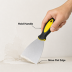 144 Pieces 4-Inch Putty Knife Paint Scraper with Rubber Handle, Yellow Black and Silver, 1 Piece