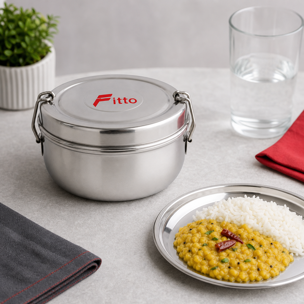 96 Pieces Stainless Steel Lunch Box with Plate, 11.5 cm