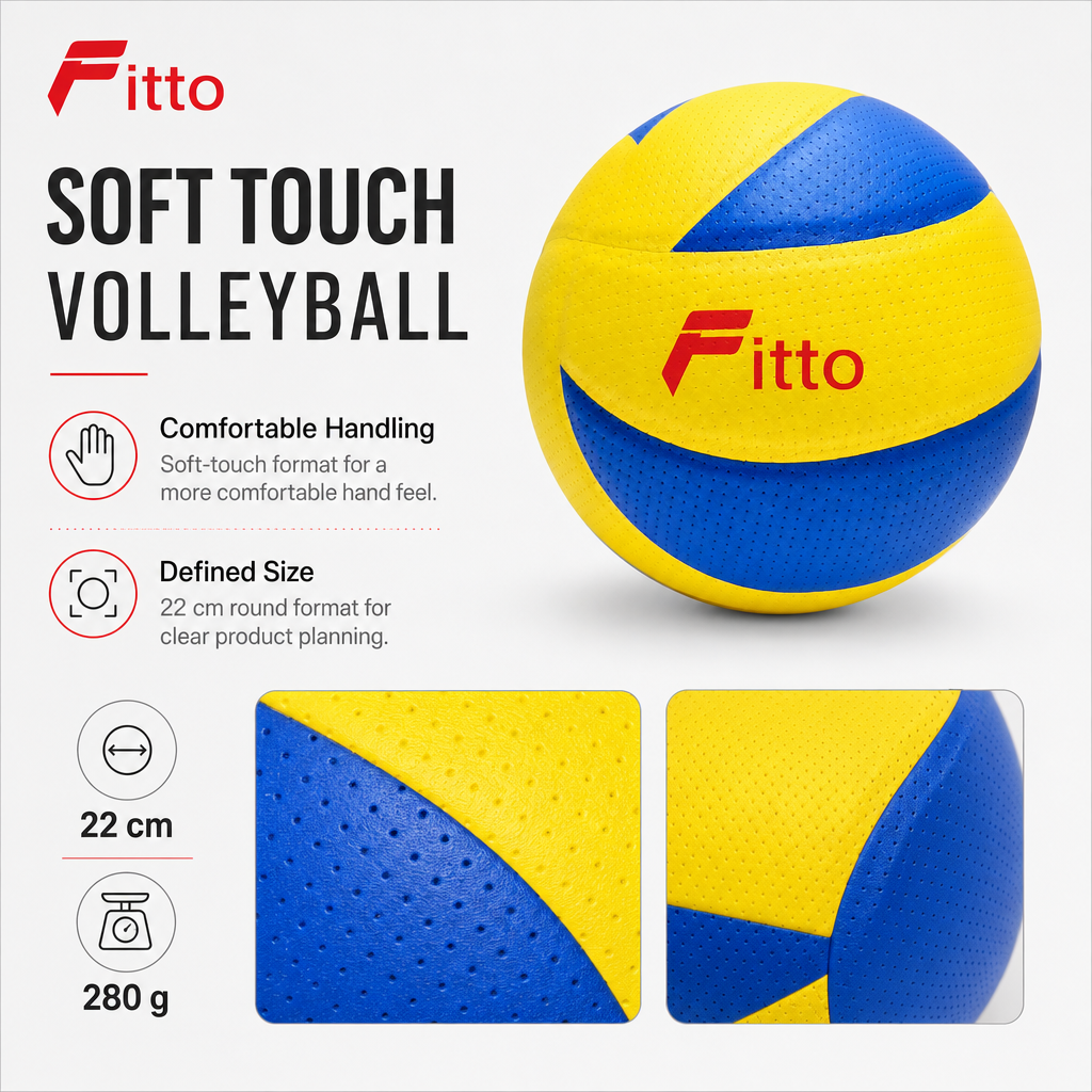 72 Pieces Soft Touch Volleyball, Yellow and Blue, 22 cm, 1 Piece