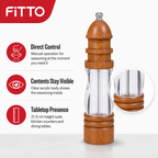 72 Pieces Manual Pepper and Salt Grinder, Wood and Clear Acrylic, 21.5 cm, 1 Piece