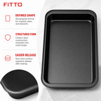 96 Pieces Cake Mold, Black Rectangular Carbon Steel Non-Stick Baking Pan, 32 × 22 × 5 cm, 1 Piece