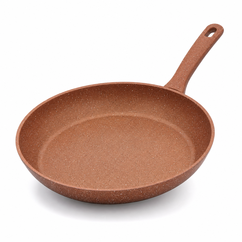 72 Pieces Granite-Coated Fry Pan, 30 cm, Brown Speckled Round Cooking Pan