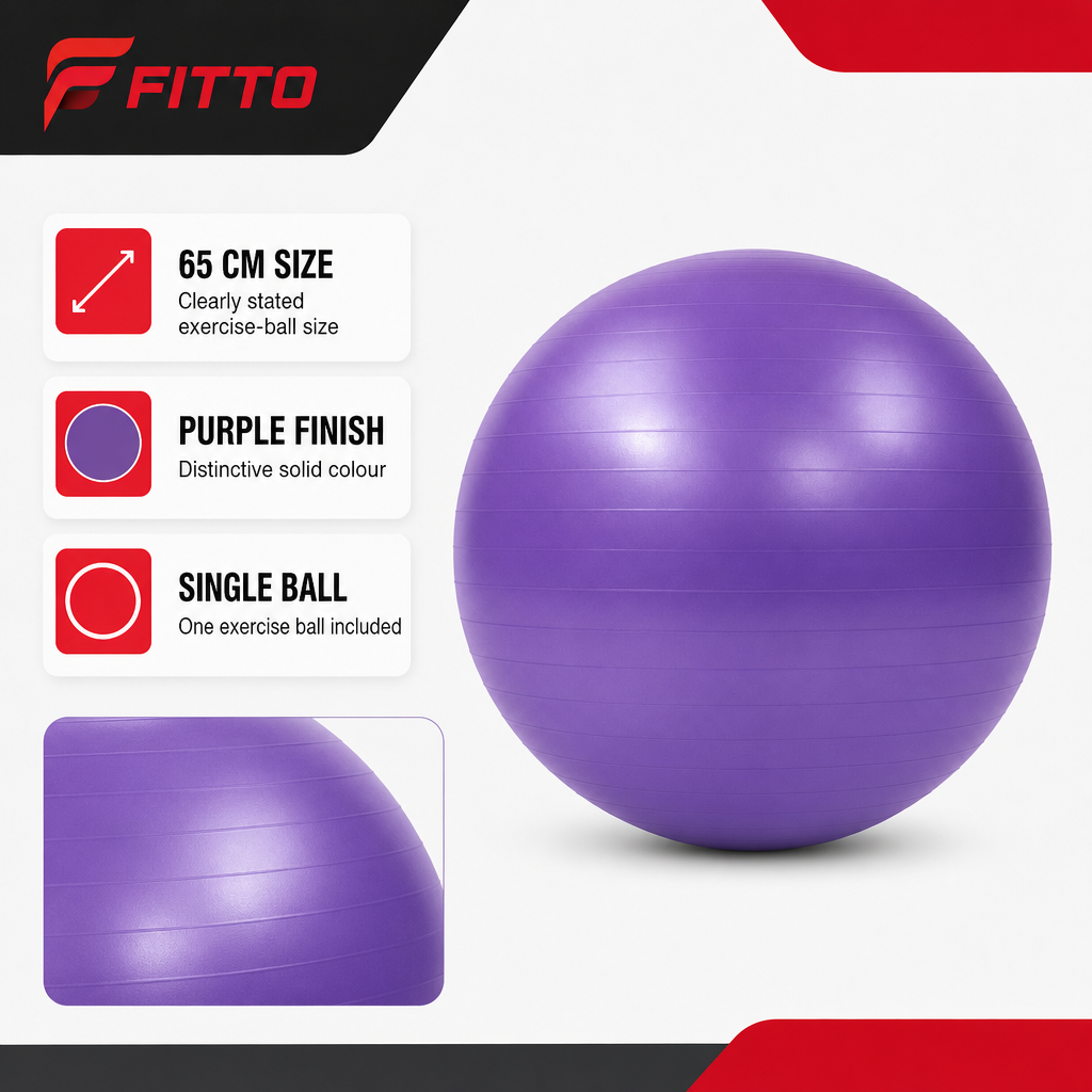 72 Pieces Exercise Balls for Fitness and Yoga, 65 cm, Purple