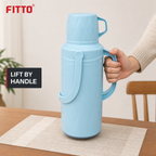 96 Pieces Assorted Pastel Diamond-Textured 2-Litre Insulated Vacuum Flask with Handle, 1 Piece