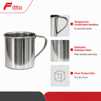 120 Pieces Stainless Steel Mug with Handle, Silver, 1 Piece