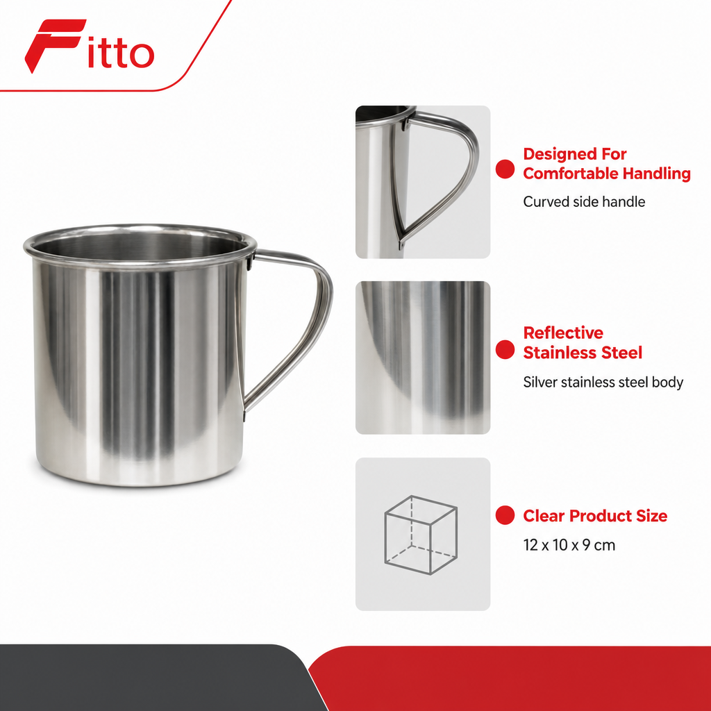 120 Pieces Stainless Steel Mug with Handle, Silver, 1 Piece