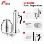 60 Pieces Stainless Steel Puttu Makers with Pot, Traditional Steamed Food Preparation Set