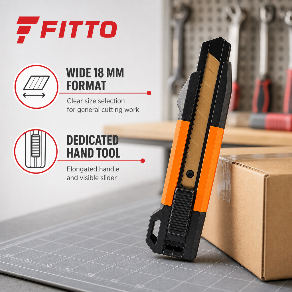 96 Pieces Utility Cutter 18 mm Orange and Black, Heavy-Duty Cutting Tool, 1 Piece