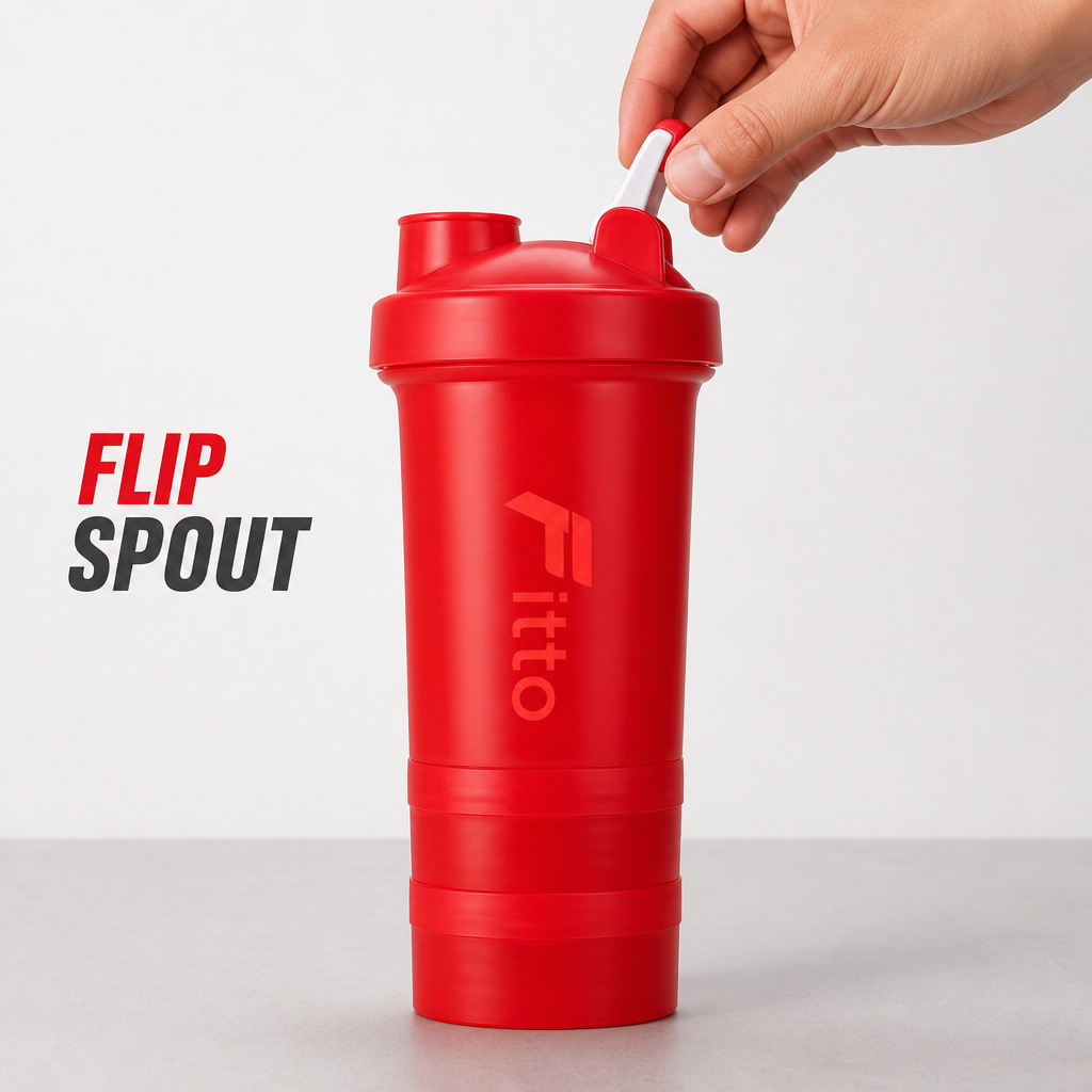 96 Pieces Sports Shaker Bottle with Flip Spout, Red, Single Bottle, 25 x 10 x 10 cm