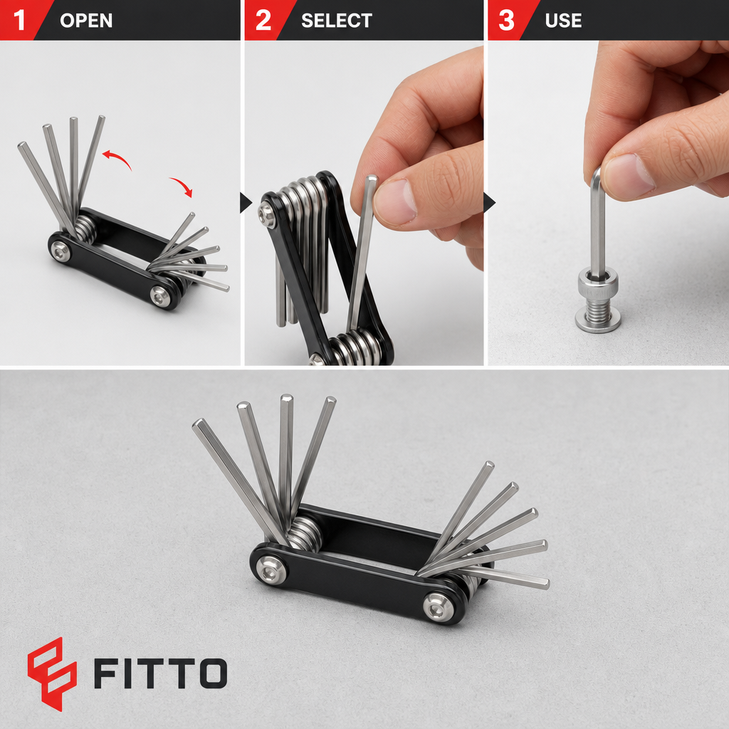 96 Pieces Folding Hex Key Sets, Allen Wrench Set with 8 Sizes, 1.5–6 mm, 9 cm Folded, Black and Silver