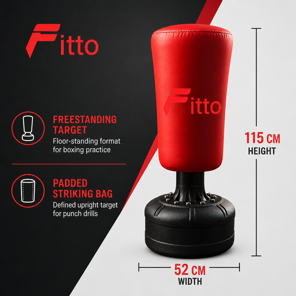 48 Pieces Freestanding Punching Bags Stand with Padded Striking Bag, Red, 115 x 52 cm
