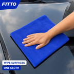 120 Pieces Microfiber Cleaning Cloth, No Stitching, 40 x 60 cm, Blue