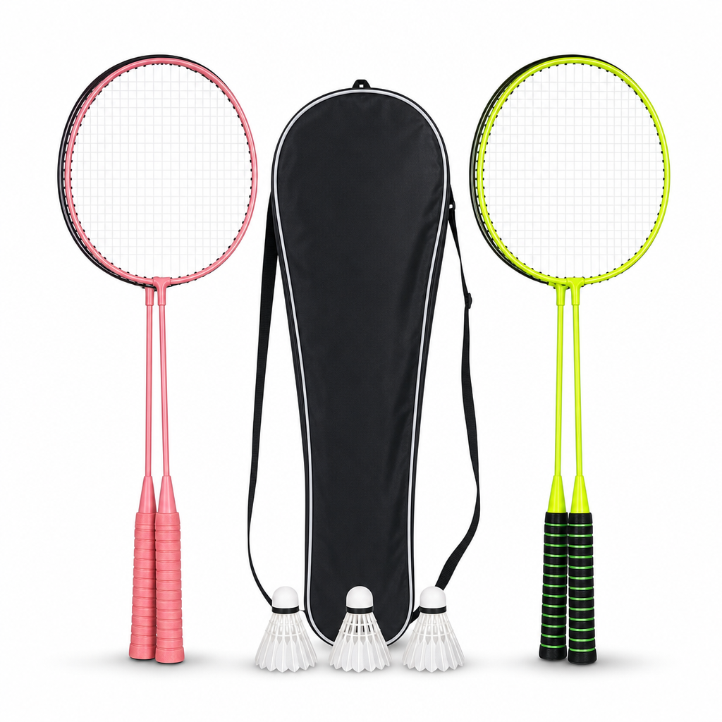 96 Pieces Badminton Racket Set with 2 Rackets, 3 Shuttlecocks and Carry Bag