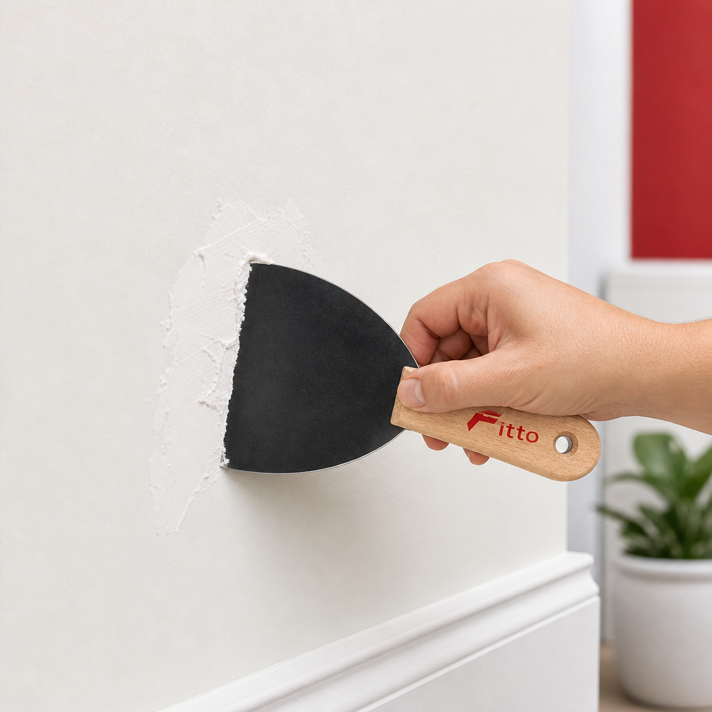 120 Pieces 5 Inch Putty Knife Paint Scraper with Wooden Handle, Natural Wood and Black, 1 Piece