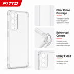 240 Pieces Clear Phone Cases with Reinforced Corners for Galaxy A34, Anti-Burst Protective Cover