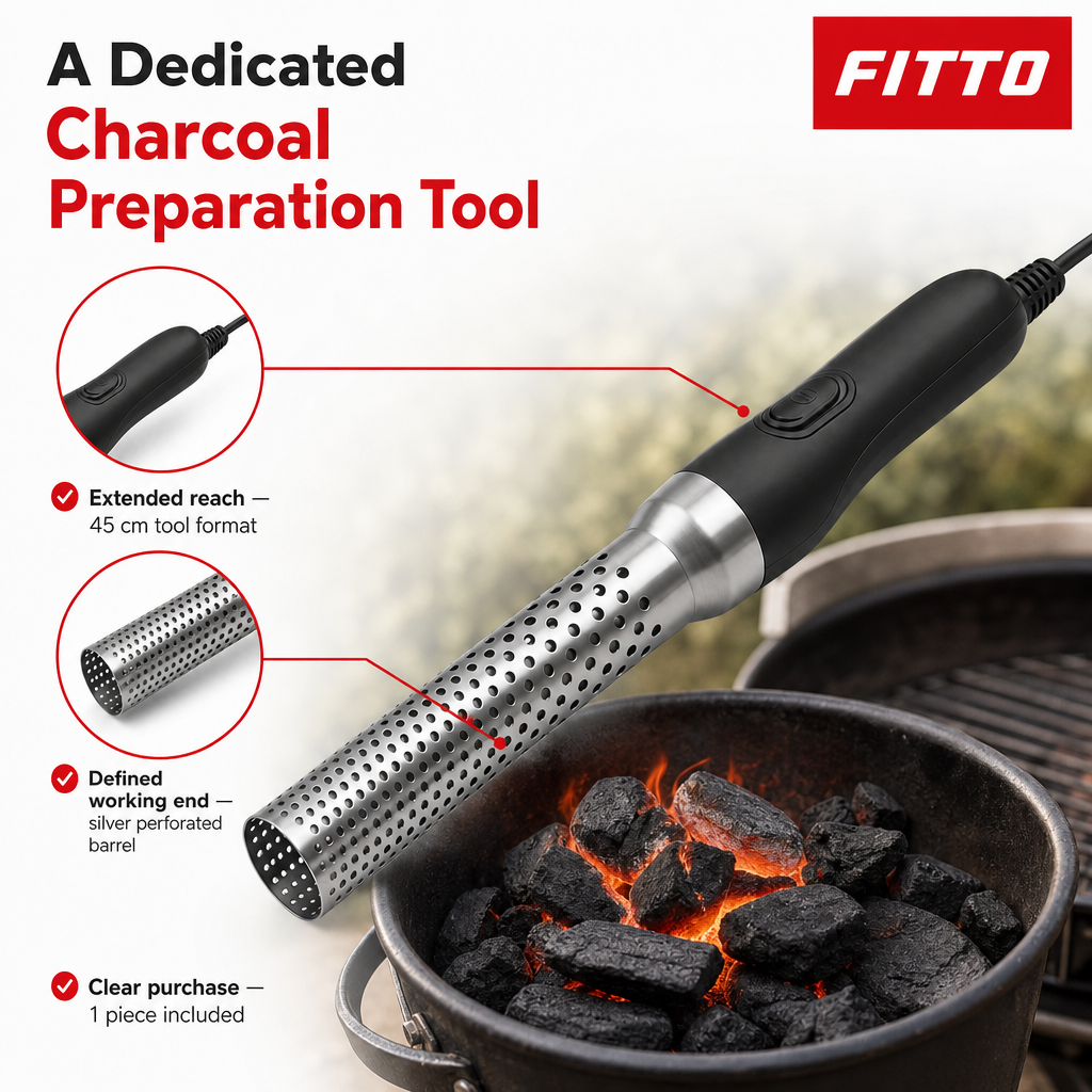 48 Pieces Electric BBQ Charcoal Fire Starter, Perforated Heat Barrel, Black and Silver, 45 cm, 1 Piece
