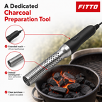 48 Pieces Electric BBQ Charcoal Fire Starter, Perforated Heat Barrel, Black and Silver, 45 cm, 1 Piece