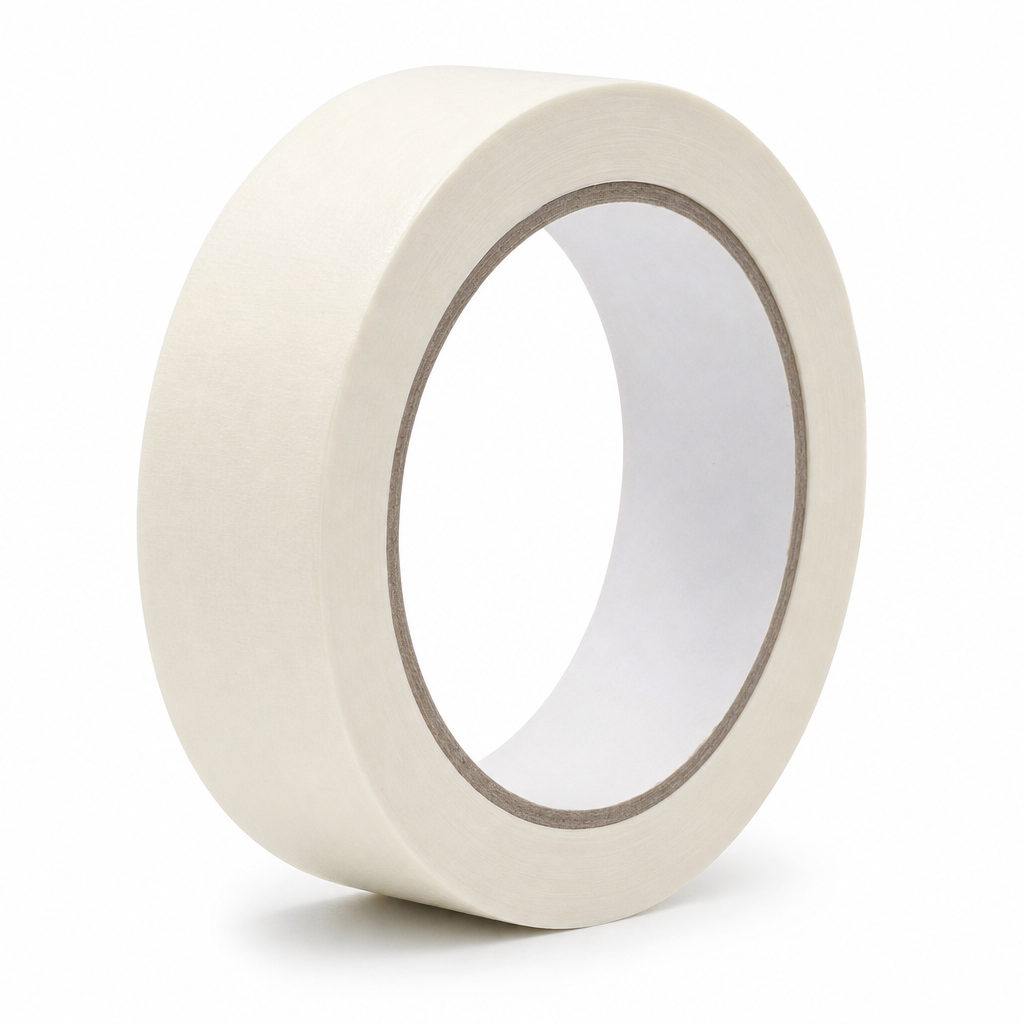 144 Pieces Self Adhesive Masking Tape, 36mm x 30yd, White Roll for Painting, Decorating and Surface Protection