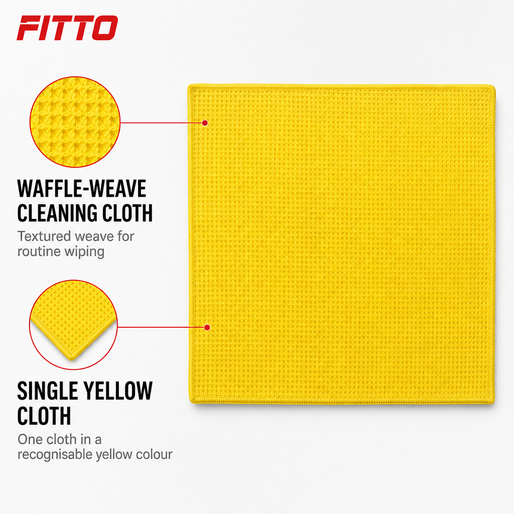120 Pieces Waffle-Weave Microfiber Cleaning Cloth, 40 x 40 cm, Yellow