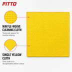 120 Pieces Waffle-Weave Microfiber Cleaning Cloth, 40 x 40 cm, Yellow