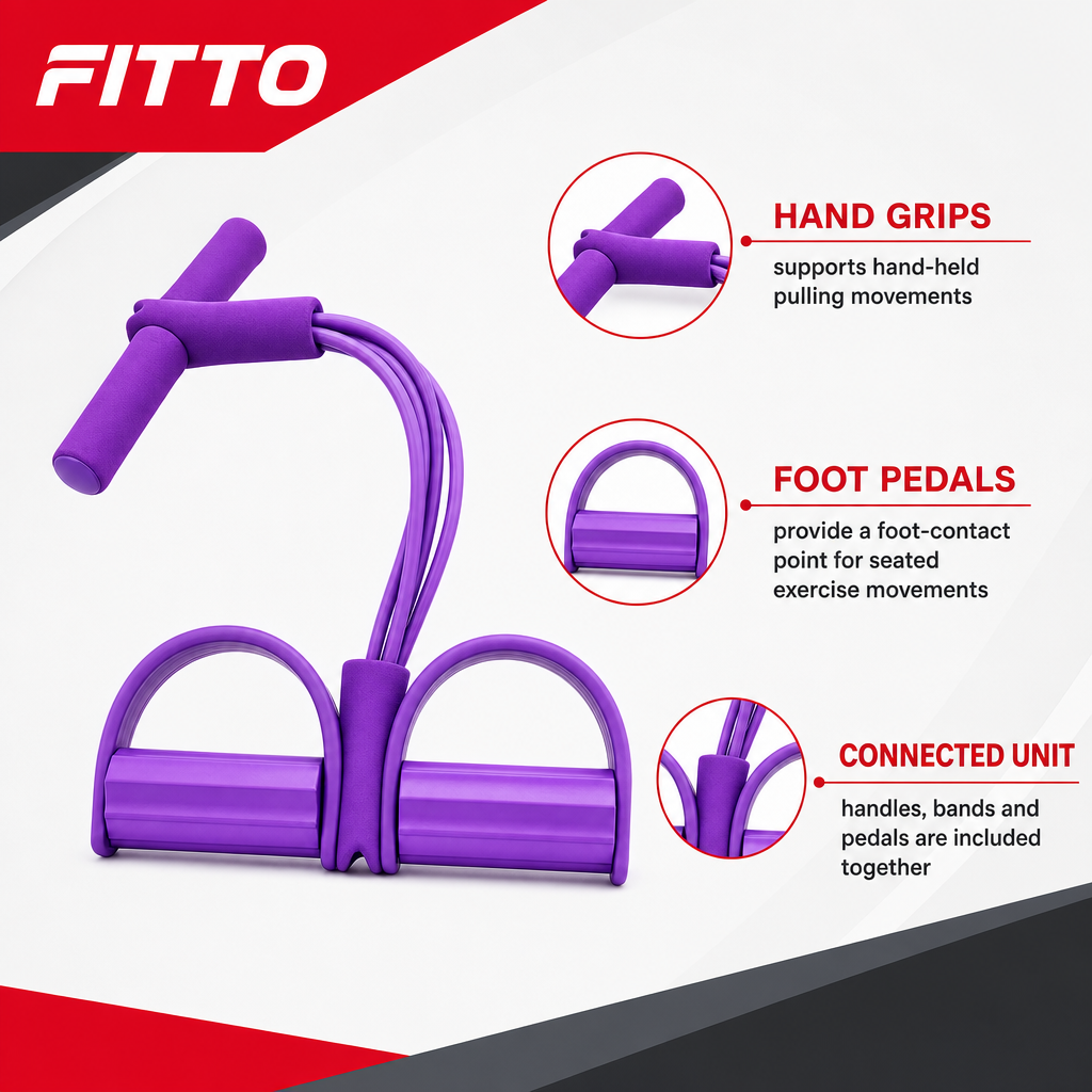 120 Pieces Pull Reducer Resistance Exerciser with Handles and Foot Pedals, Home Workout Training Equipment