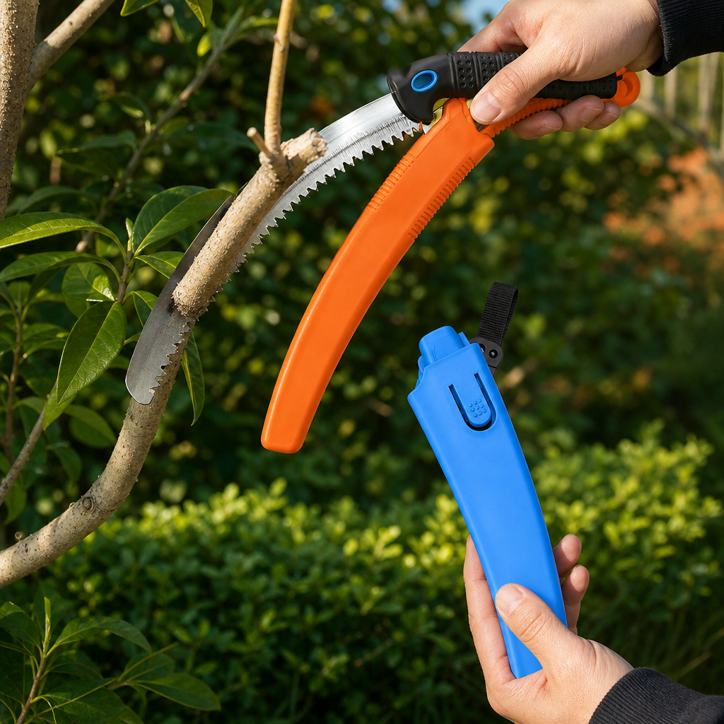 96 Pieces Curved Pruning Saw with Scabbard, 45 cm, Orange, 1 Piece