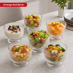 72 Pieces Glass Bowl Set, Clear, 6 Pieces for Table Serving and Food Presentation