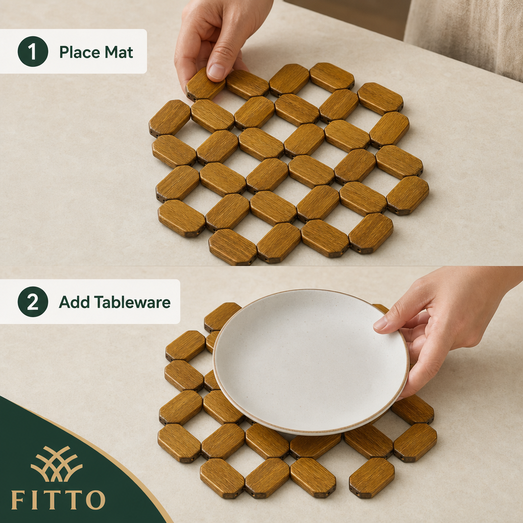 240 Pieces Bamboo Square Lattice Table Mats, Natural Brown, 16 × 16 cm, 1 Piece