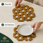 240 Pieces Bamboo Square Lattice Table Mats, Natural Brown, 16 × 16 cm, 1 Piece