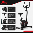 48 Pieces Upright Exercise Bikes with Magnetic Resistance, Steel Frame, Adjustable Seat and Digital Monitor for Indoor Cardio Workouts