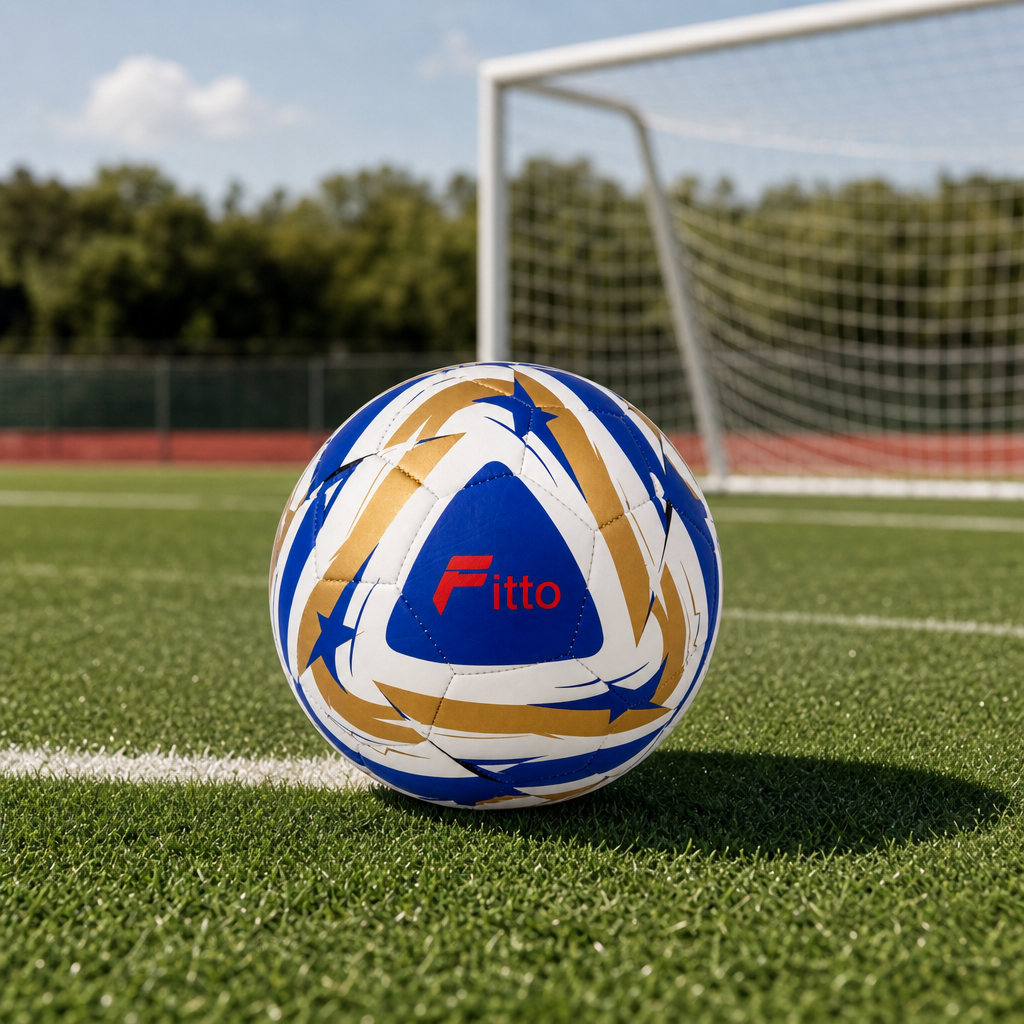 60 Pieces Size 5 Football, Gold and Blue Design, Single Ball for Practice and Match Play