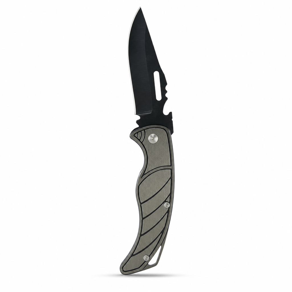 120 Pieces Folding Pocket Knives, 20 cm Open Length, Black and Silver, 1 Piece