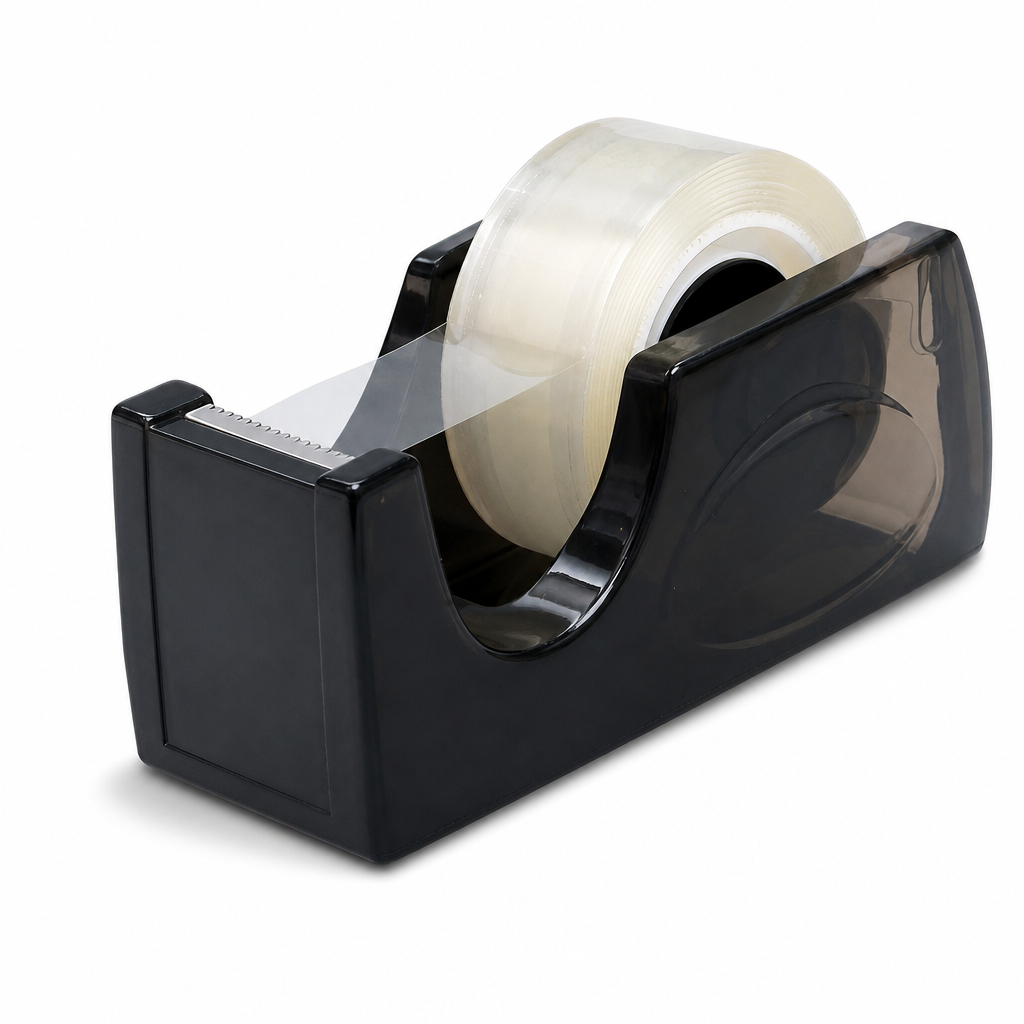 240 Pieces Stationery Tapes, Black 19 mm x 25 yd Crystal Clear Tape with Hand Dispenser, 1 Set