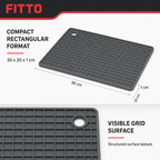 96 Pieces Rectangular Silicone Mats, Dark Grey Grid Surface, 30 x 20 x 1 cm, 1 Piece