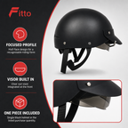 72 Pieces Half-Face Motorcycle Helmets with Sun Visor, Black, 1 Piece